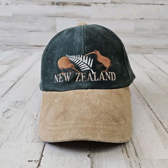 Hallifax New Zealand Kiwi Embroidered Suede Leather Hat Cap - Picture 1 of 6